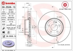 BREMBO 09.D528.13 PRIME LINE - Co-Cast Disc frana