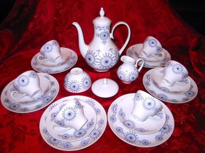 SET PORTELAN ESCHENBACH BAVARIA SET CAFEA SI TORT CESTI FARFURII CEAINIC LETIERA SI ZAHARNITA 21 PIESE foto
