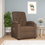 VidaXL Fotoliu de masaj, maro, material textil