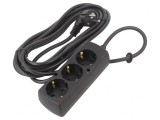 Prelungitor Schuko 3 Prize Negru 3x1,5mm2