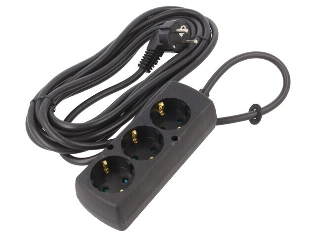 Prelungitor Schuko 3 Prize Negru 3x1,5mm2