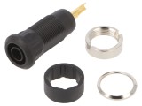 Soclu Banană 2mm Aurit Negru