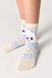 Șosete copii haioase din bumbac cu model nor pufos, Tip-Top 424, Multicolor, 33-35 (22)