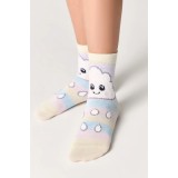 Șosete copii haioase din bumbac cu model nor pufos, Tip-Top 424, Multicolor, 27-29 (18)