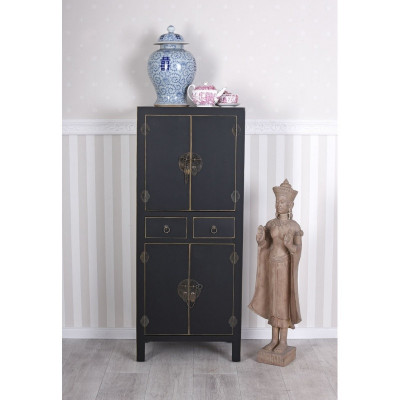 Cabinet exotic din lemn masiv negru MYA005 foto