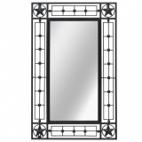 Oglindă de perete, negru, 50 x 80 cm, dreptunghiular, vidaXL