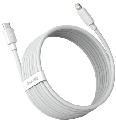CABLU alimentare si date Baseus Simple Wisdom,Fast Charging Data Cable pt.smartphone,USB Type-C la Lighting PD 20W (2buc/set),1.5m, alb &amp;quot;TZCATLZJ-02&amp;quot; foto