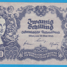 (3) BANCNOTA AUSTRIA - 20 SCHILLING 1945 (29 MAI 1945)