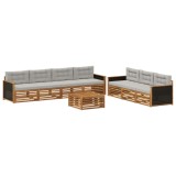 vidaXL Set de canapele de exterior 8 pcs Natural și gri deschis 3383104