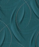 Tapet modern cu linii curbate extralavabil,verde intens,auriu,GMK 3 10218-19