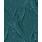 Tapet modern cu linii curbate extralavabil,verde intens,auriu,GMK 3 10218-19