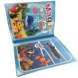 Carte de colorat cu apa tip Magic Book in limba engreza, Linomag&reg;, Universul subacvatic, Reutilizabila, Pentru fete si baieti de peste 3 ani