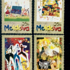 Moldova 2001 pictura arta pentru copii serie 4v. Nestampilata