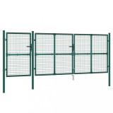 Cumpara ieftin Poarta de gradina din plasa, verde, 400x175 cm, otel galvanizat