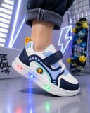 Cumpara ieftin Pantofi sport cu luminite, Model Sporty Style, Piele ecologica, Baieti,