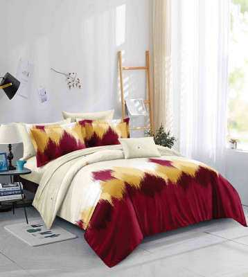 Lenjerie de pat pentru o persoana cu husa de perna dreptunghiulara, Aogan, bumbac mercerizat, multicolor foto