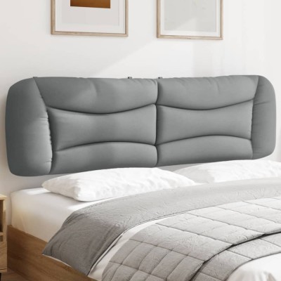 vidaXL Pernă tăblie de pat, gri deschis, 193 cm, material textil 374633 foto
