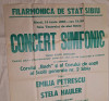 CONCERT SIMFONIC Johannes Brahms solista Emilia Petrescu afis /reclama anul 1983