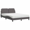 Cadru de pat fara saltea, Zadar, gri, 140x190 cm, piele ecologica