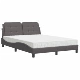 Cumpara ieftin Cadru de pat fara saltea, Zadar, gri, 140x190 cm, piele ecologica