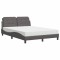 Cadru de pat fara saltea, Zadar, gri, 140x190 cm, piele ecologica