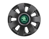 Cumpara ieftin Set 4 Capace Roti CREATIVE REY&reg; potrivite jantelor de 16 inch, pentru Skoda Verde model Ares Black, Autohelix MSA