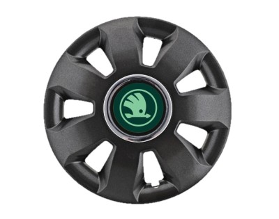 Set 4 Capace Roti Autohelix MSA&amp;reg; potrivite jantelor de 16 inch, pentru Skoda Verde model Ares Black foto