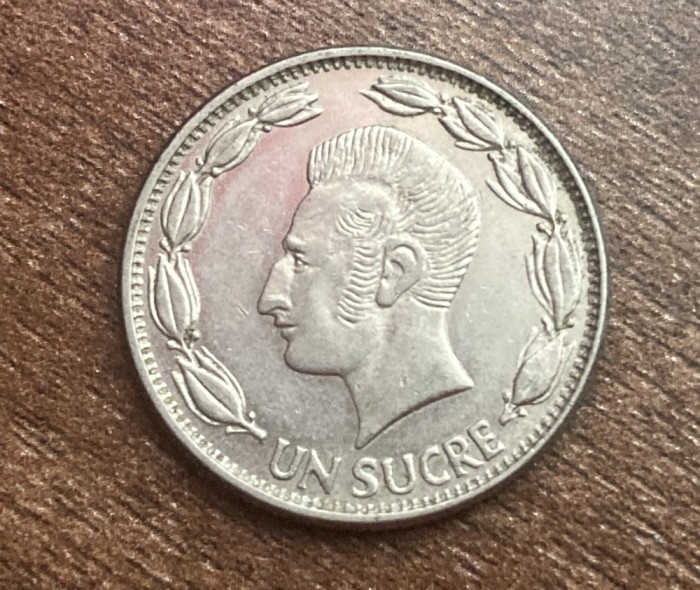 C50 - Moneda foarte veche - Ecuador - 1 sucre - 1971