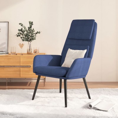 vidaXL Scaun de relaxare, albastru, material textil foto