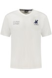 Cumpara ieftin U.S. Grand POLO Tricou barbati din bumbac cu logo la baza gatului, alb, S