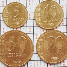 A042 Tadjikistan Tajikistan set 4 monede 2015 5, 10, 20, 50 drams UNC