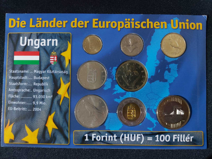Seria completata monede - Ungaria 1999 - 2012 , 8 monede