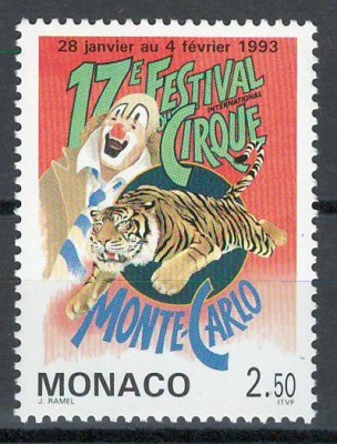 Monaco 1993 Mi 2099 MNH - Al 17-lea Festival Int de Circ de la Monte Carlo foto