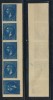 ROMANIA 1872 Carol I Emisunea Paris 1904 reprint 10b bleu streif rar de 5 cu timbrul de jos intors la 90 grade, Istorie, Nestampilat