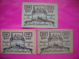 HOPCT BANCNOTA NOTGELD NR 121 HEILIGENBERG - SET 3 BUC -10 ,50 SI 50 HELLER 1920 -AUSTRIA-UNC