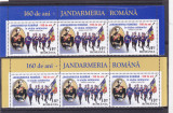 ROMANIA 2010 LP 1860 JANDARMERIA ROMANA-160 ANI IN SLUJBA CETATENILOR SERII MNH, Militar, Nestampilat