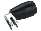 Conector banană 4mm soclu neagră 25A pentru PCB 1kV