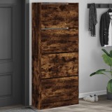 Pantofar cu 4 sertare rabatabile, stejar fumuriu, 80x34x187,5cm