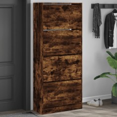 Pantofar cu 4 sertare rabatabile, stejar fumuriu, 80x34x187,5cm