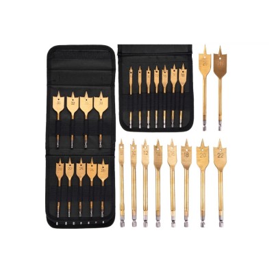 Set burghie plate pentru lemn 6-38mm, 16 piese, Silver foto