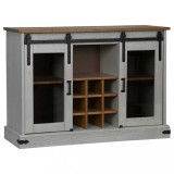 Bufeta HALDEN 2 usi glisante alb 112x40x80 cm lemn masiv