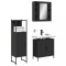 vidaXL Set dulapuri de baie, 3 piese, negru, lemn prelucrat 3214760