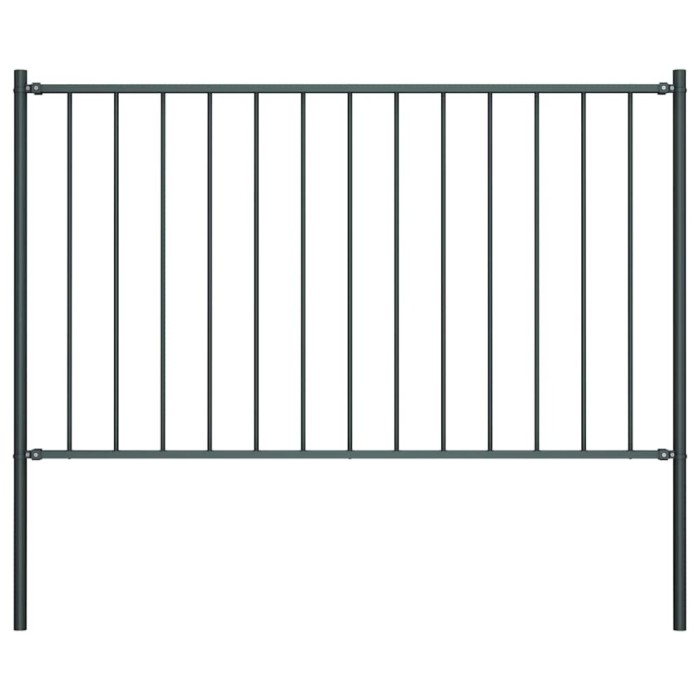 vidaXL Panou de gard cu st&acirc;lpi, oțel vopsit &icirc;n c&acirc;mp electrostatic, 1,81x0,75 m, antracit 145212