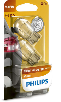 Becuri Conventionale Lampa W21/5W Philips Vision, 12V, 5/21W foto