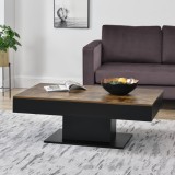 Masuta cafea Lunen cu blat mobil efect lemn/negru [en.casa] HausGarden Leisure