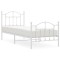Cadru de pat metalic cu tablie de cap/picioare, alb, 90x190 cm