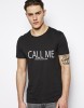 Tricou barbati negru - CALL ME when you leave him - S, THEICONIC