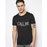 Tricou barbati negru - CALL ME when you leave him - S