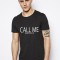 Tricou barbati negru - CALL ME when you leave him - S