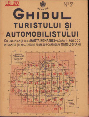 Ghidul turistului si automobilistului harta nr 7 Storojinet Campulung 1936 foto